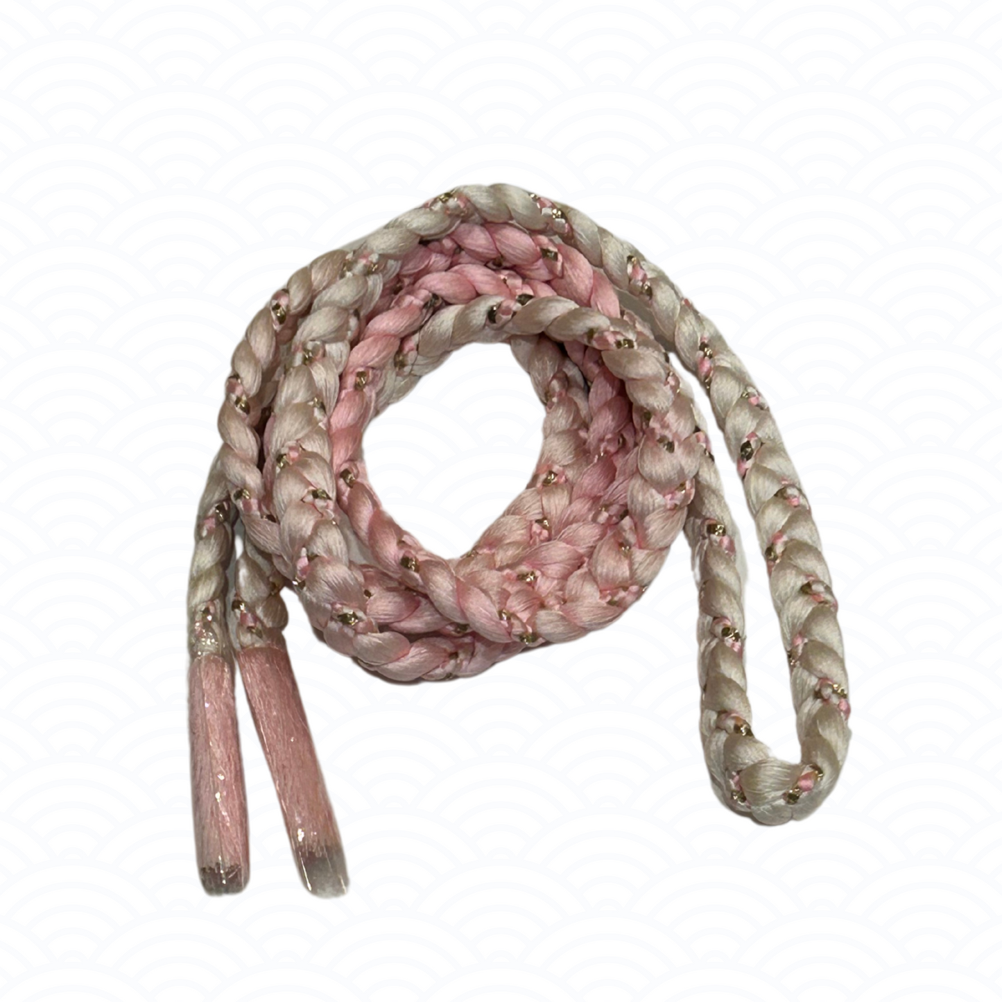 Obijime pink, white and gold