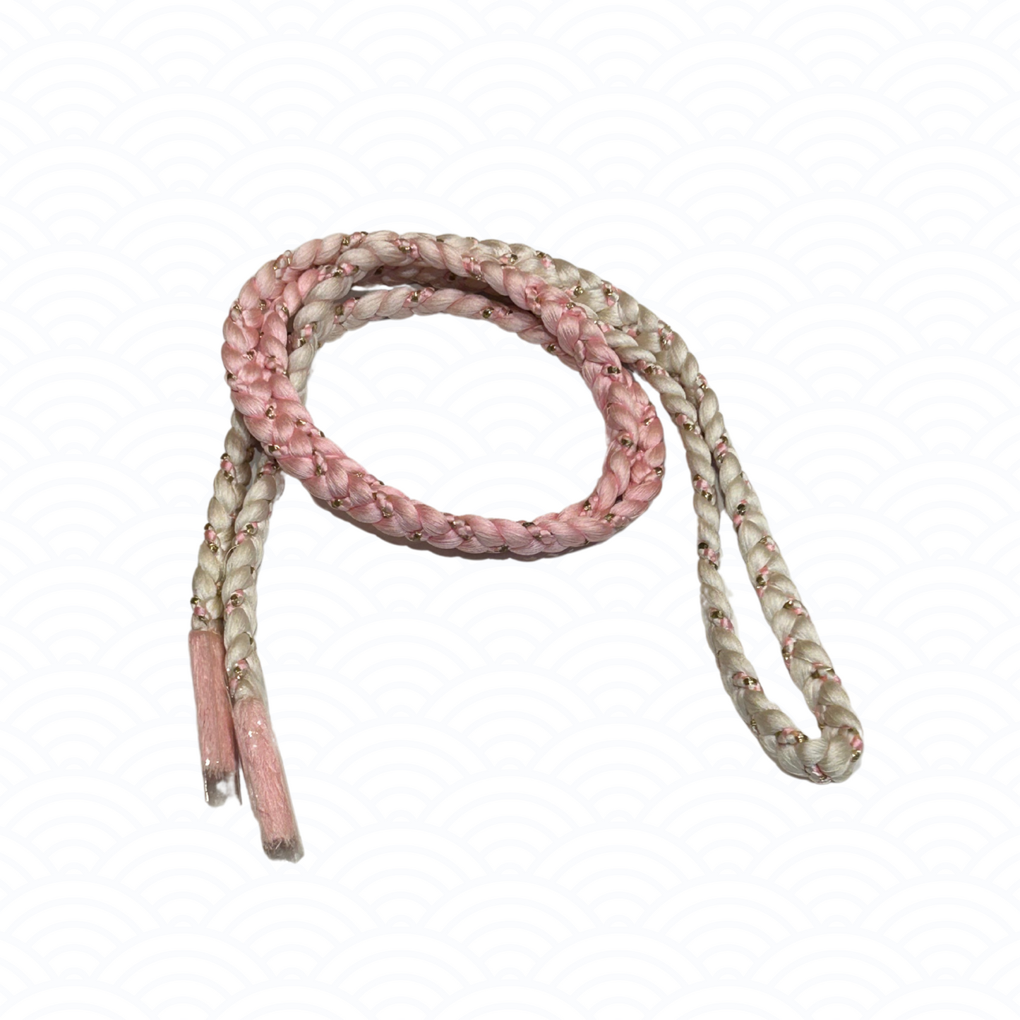 Obijime pink, white and gold