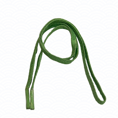 Obijime green woven pattern