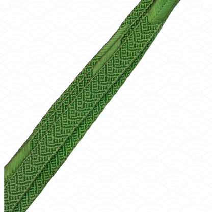 Obijime green woven pattern