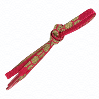 Obijime pink and gold with kikko pattern