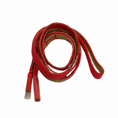 Obijime pink and gold with kikko pattern